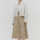Chino Flared Skirt with Belt
