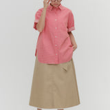 Chino Flared Skirt with Belt
