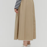 Chino Flared Skirt with Belt
