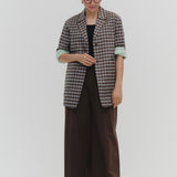 Cotton Check Oversized Tailored Jacket