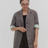 Cotton Check Oversized Tailored Jacket