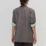 Cotton Check Oversized Tailored Jacket