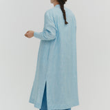 French Linen Striped Shirt Dress