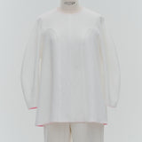 Puffy Weave Flare Blouse