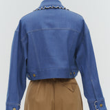 Scalloped Denim Short Jacket