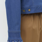 Scalloped Denim Short Jacket