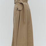Chino Flared Skirt with Belt