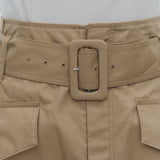 Chino Flared Skirt with Belt