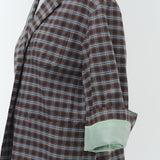 Cotton Check Oversized Tailored Jacket