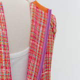 Vivid Check Tweed Dress