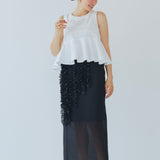 【yori】Voluminous Frill Sheer Skirt