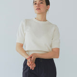【yori】Back Ribbon Short Sleeve Knit