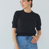 【yori】Back Ribbon Short Sleeve Knit