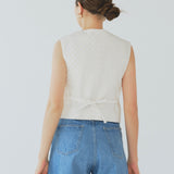 Flower Embroidered Mini Gilet