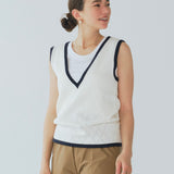 V Neck Knit Mini Gilet