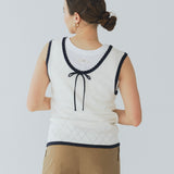 V Neck Knit Mini Gilet