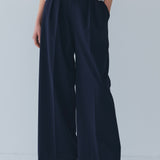 【shirocon】Waist Ribbon Double Tuck Pants