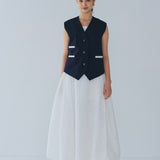【shirocon】Dry Gaberdine Handsome Gilet