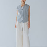 【shirocon】Dry Gaberdine Handsome Gilet