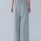 【shirocon】Waist Ribbon Double Tuck Pants