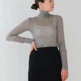 Cashmere Silk Sheer Turtleneck