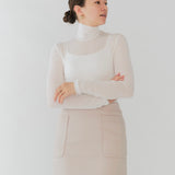 Cashmere Silk Sheer Turtleneck