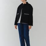 Scalloped Wool Short Coat