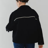 Scalloped Wool Short Coat