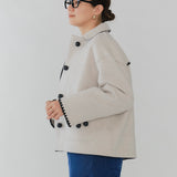 Scalloped Wool Short Coat
