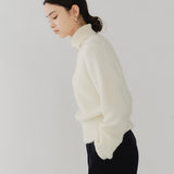 Glossy Mohair Turtleneck Sweater