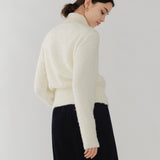 Glossy Mohair Turtleneck Sweater