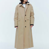 (yori) Hooded Single Long Coat