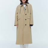 (yori) Hooded Single Long Coat