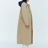 (yori) Hooded Single Long Coat