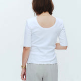 (yori) Shoulder Pad Half Sleeve Tee