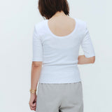 (yori) Shoulder Pad Half Sleeve Tee
