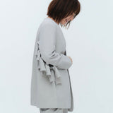 (yori) Dry Oxford Ribbon Sleeve Jacket