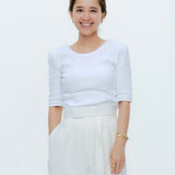 (yori) Shoulder Pad Half Sleeve Tee