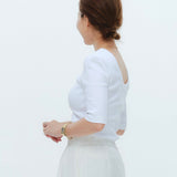 (yori) Shoulder Pad Half Sleeve Tee