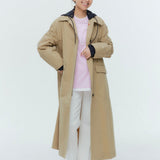 (yori) Hooded Single Long Coat