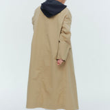 (yori) Hooded Single Long Coat