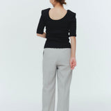 (yori) Shoulder Pad Half Sleeve Tee