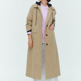(yori) Hooded Single Long Coat