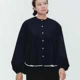 Bi-Color Gathered Blouse