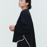 Bi-Color Gathered Blouse