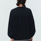 Bi-Color Gathered Blouse