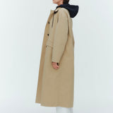 (yori) Hooded Single Long Coat