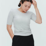 Shoulder Pad Lame Half Sleeve Tee