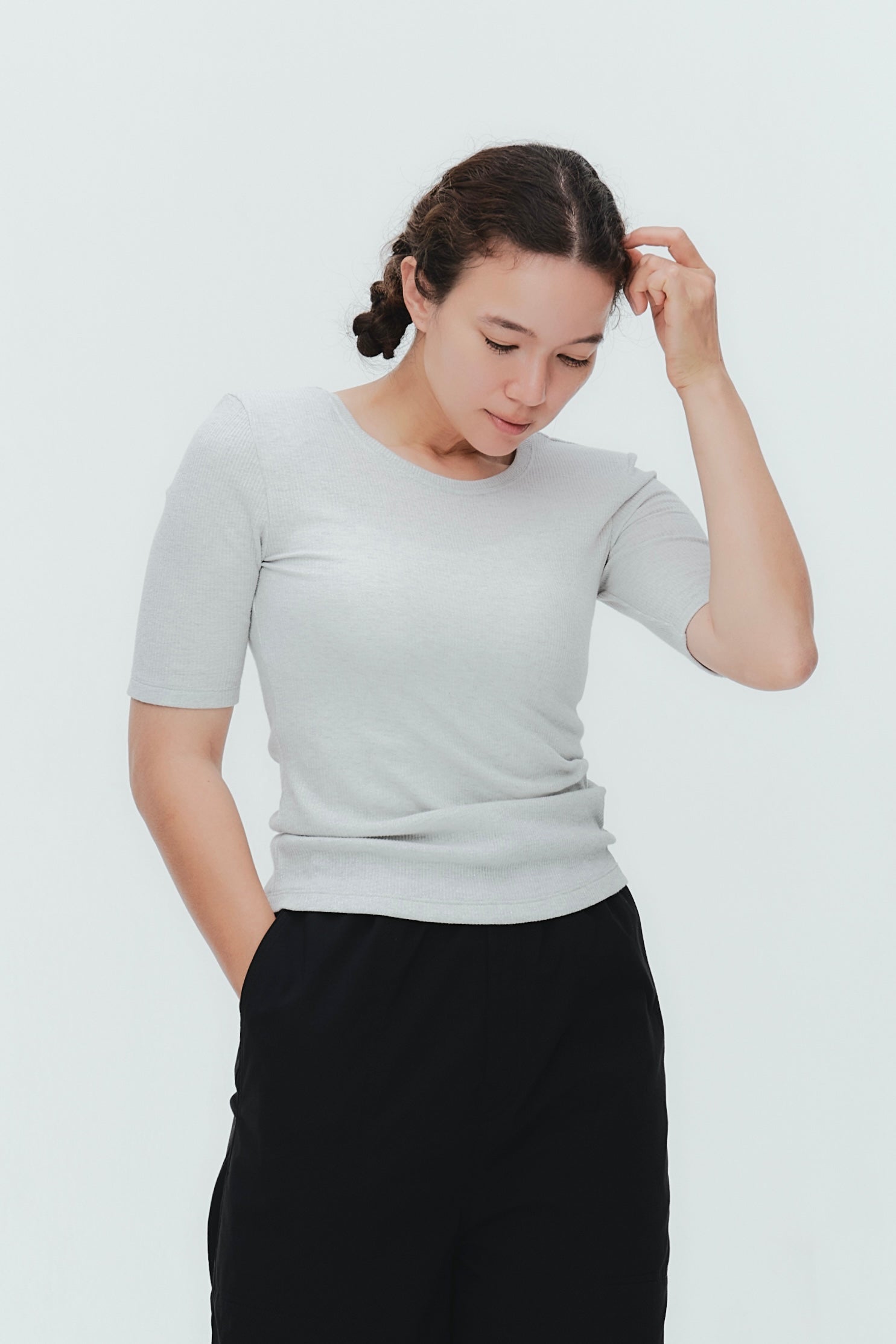 Shoulder Pad Lame Half Sleeve Tee
