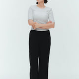 Shoulder Pad Lame Half Sleeve Tee